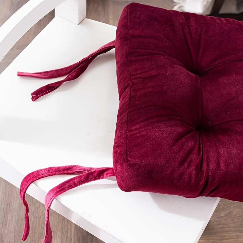 Coussin de chaise carré 41x41 en velours, épais de 9 cm