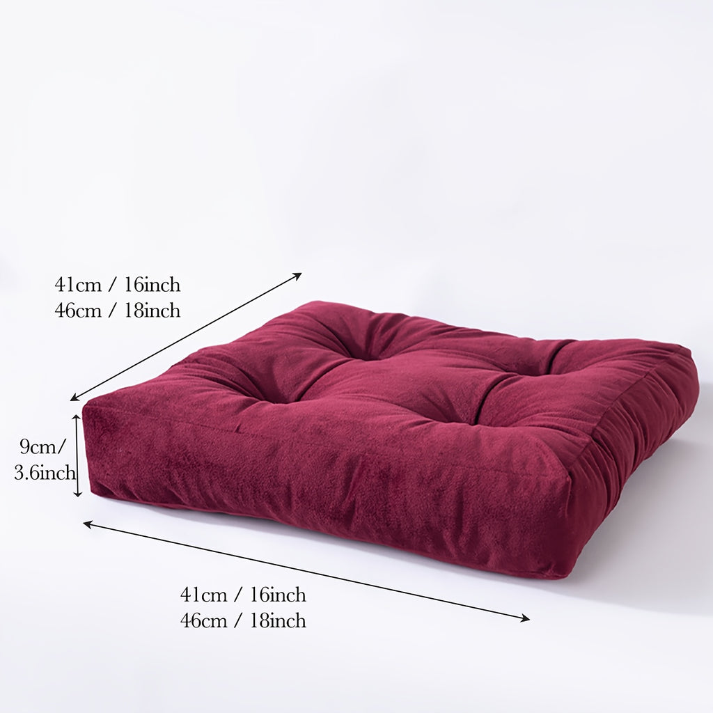 Coussin de chaise carré 41x41 en velours, épais de 9 cm