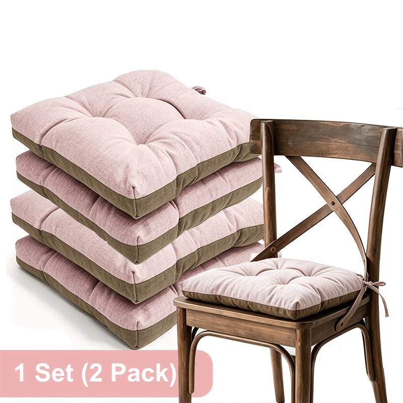 Coussin de chaise 43x43 réversible bicolore, épais de 8 cm, lot de 4
