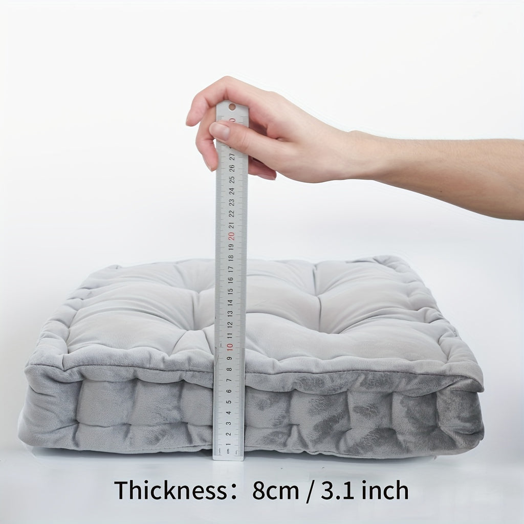 Coussin de chaise 45x45 capitonné à boutons, 8 cm d'épaisseur
