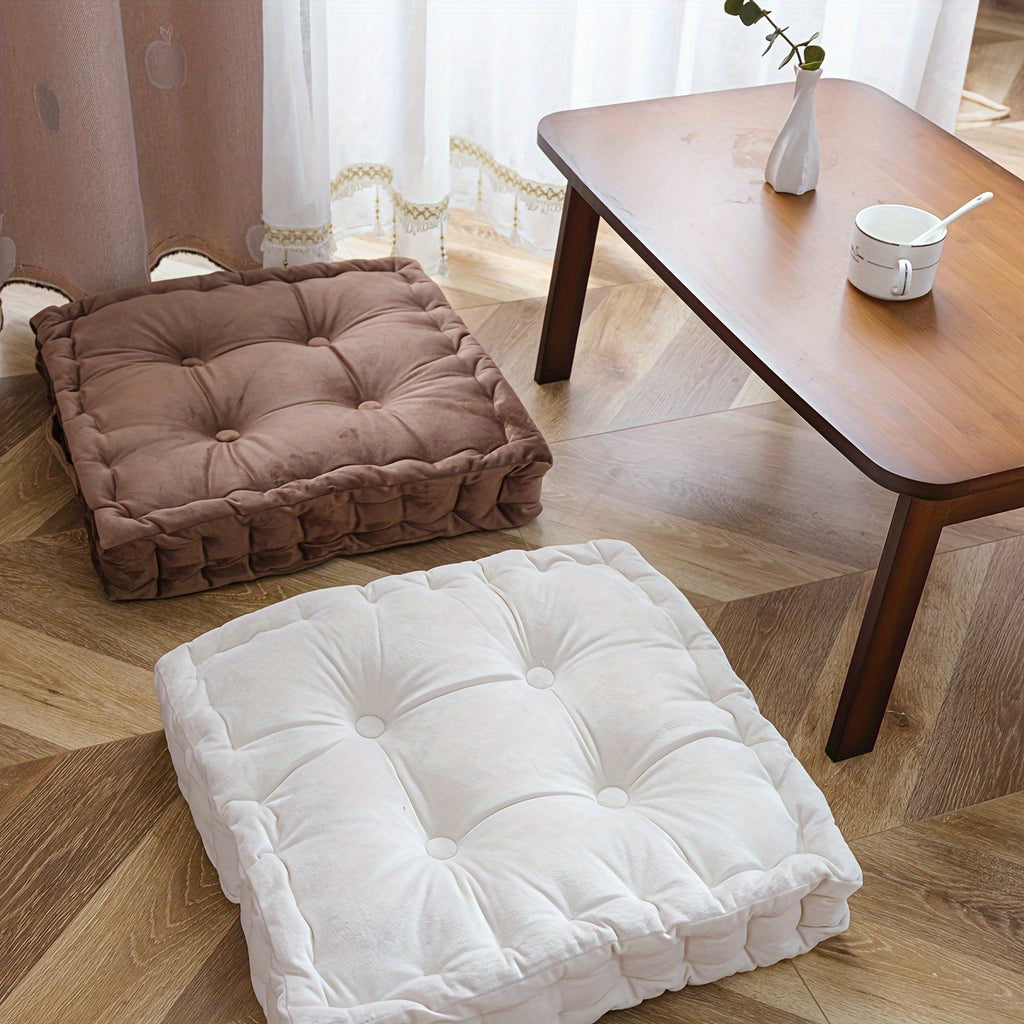 Coussin de chaise 45x45 capitonné à boutons, 8 cm d'épaisseur