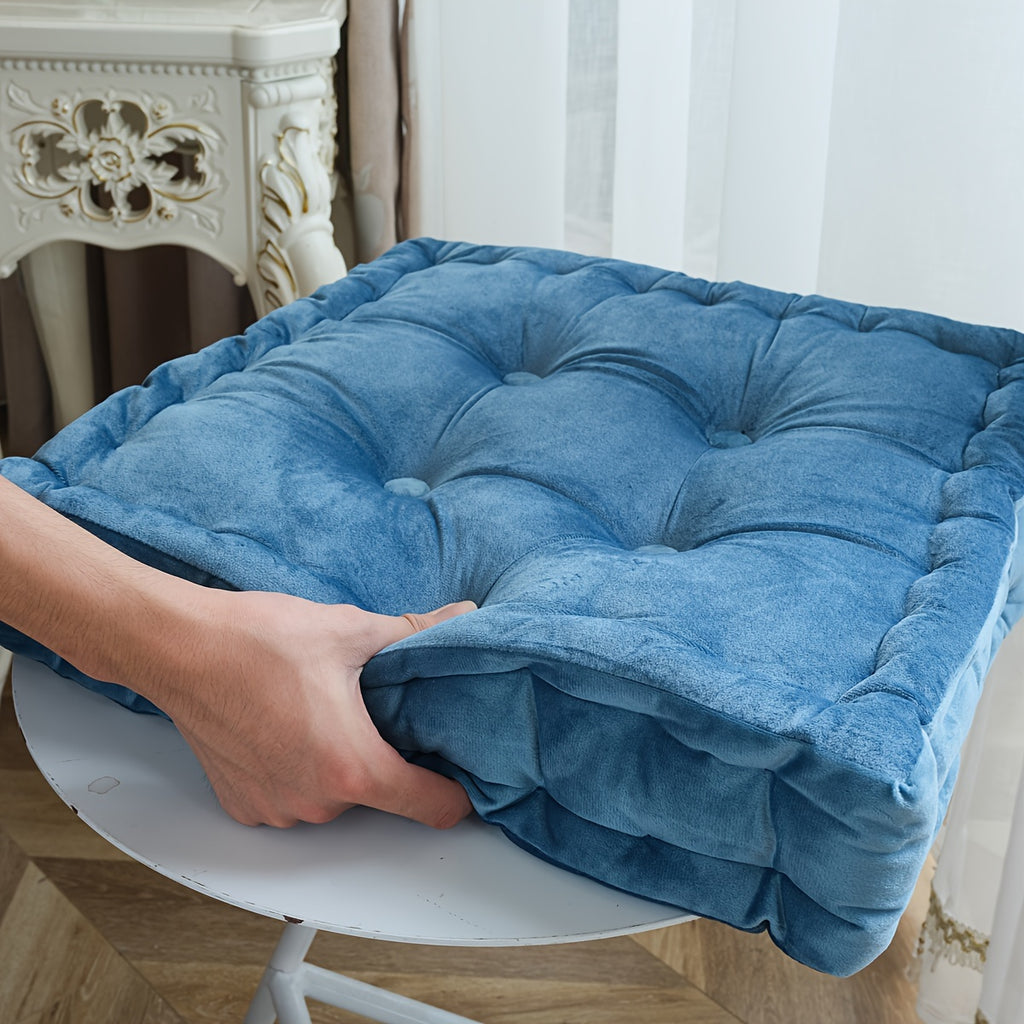 Coussin de chaise 45x45 capitonné à boutons, 8 cm d'épaisseur