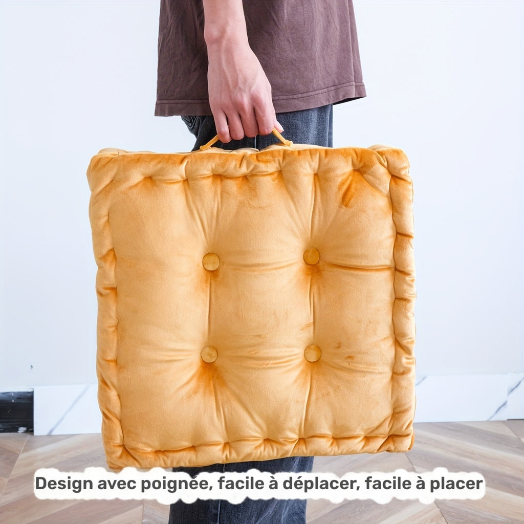 Coussin de chaise 45x45 capitonné à boutons, 8 cm d'épaisseur