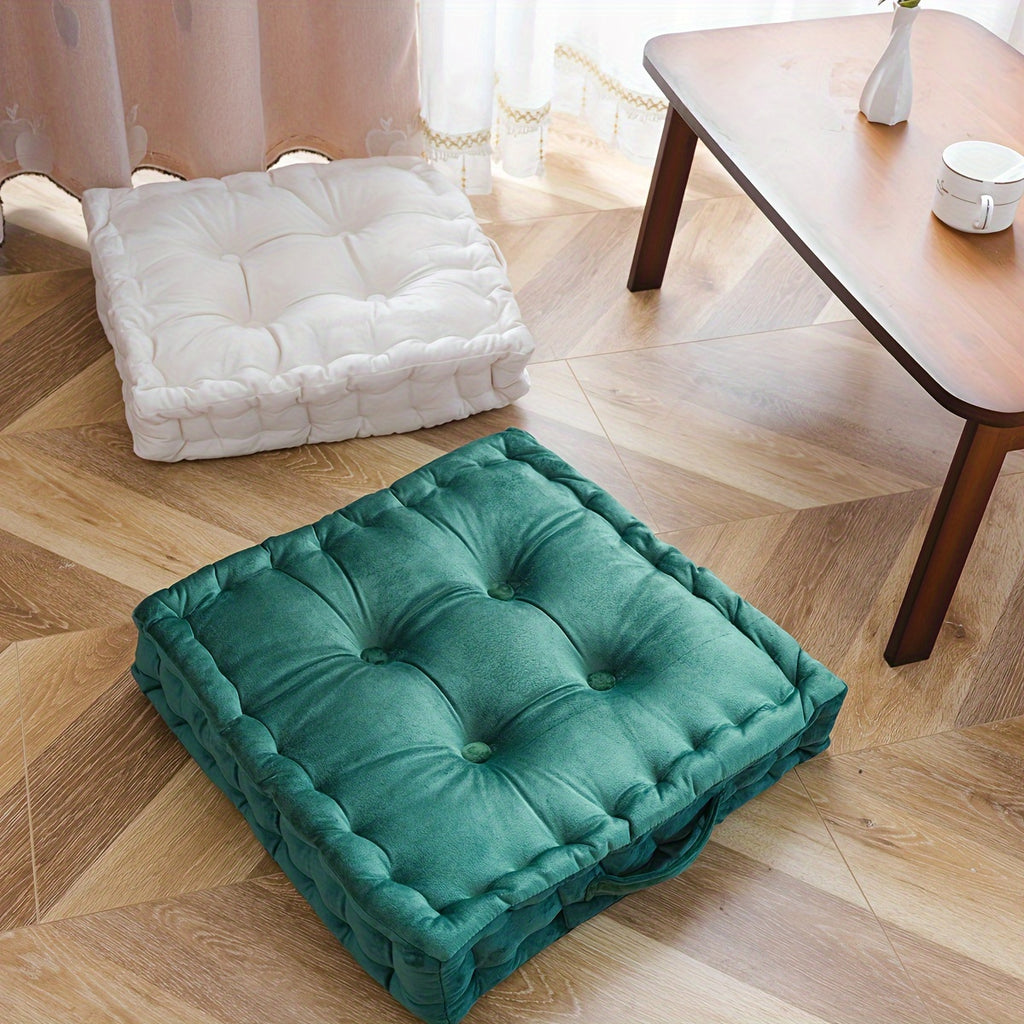 Coussin de chaise 45x45 capitonné à boutons, 8 cm d'épaisseur