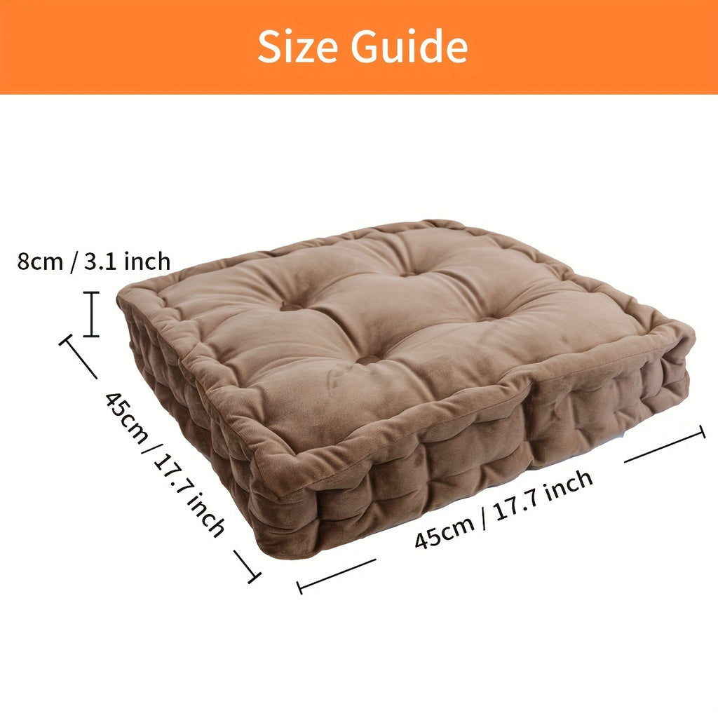 Coussin de chaise 45x45 capitonné à boutons, 8 cm d'épaisseur