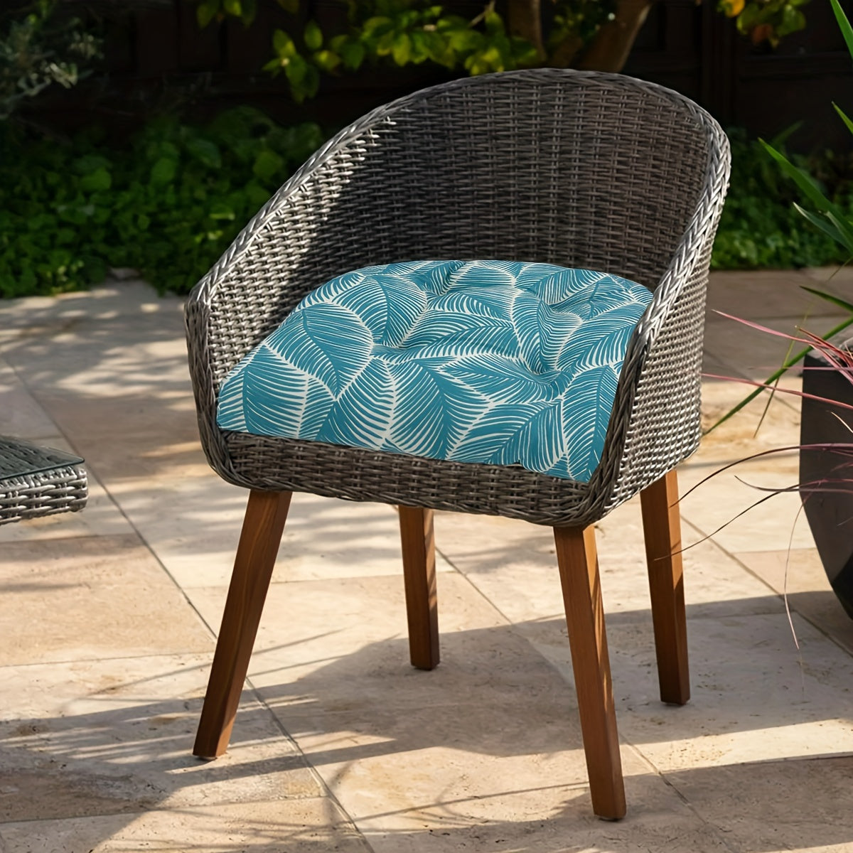 Coussin de chaise 48x48x9 cm tissu Oxford, lot de 2, 9 coloris