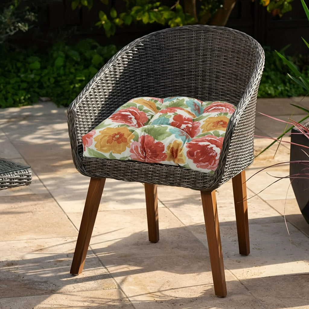 Coussin de chaise 48x48x9 cm tissu Oxford, lot de 2, 9 coloris