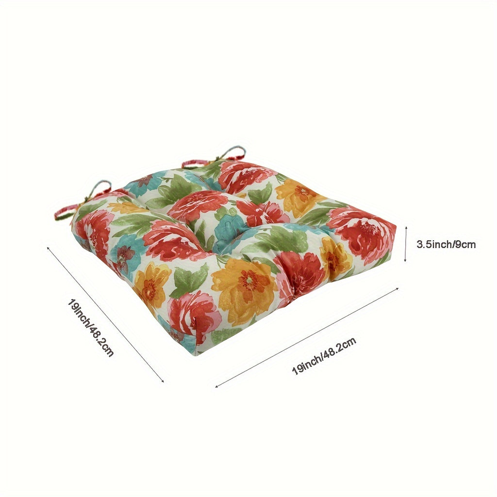 Coussin de chaise 48x48x9 cm tissu Oxford, lot de 2, 9 coloris