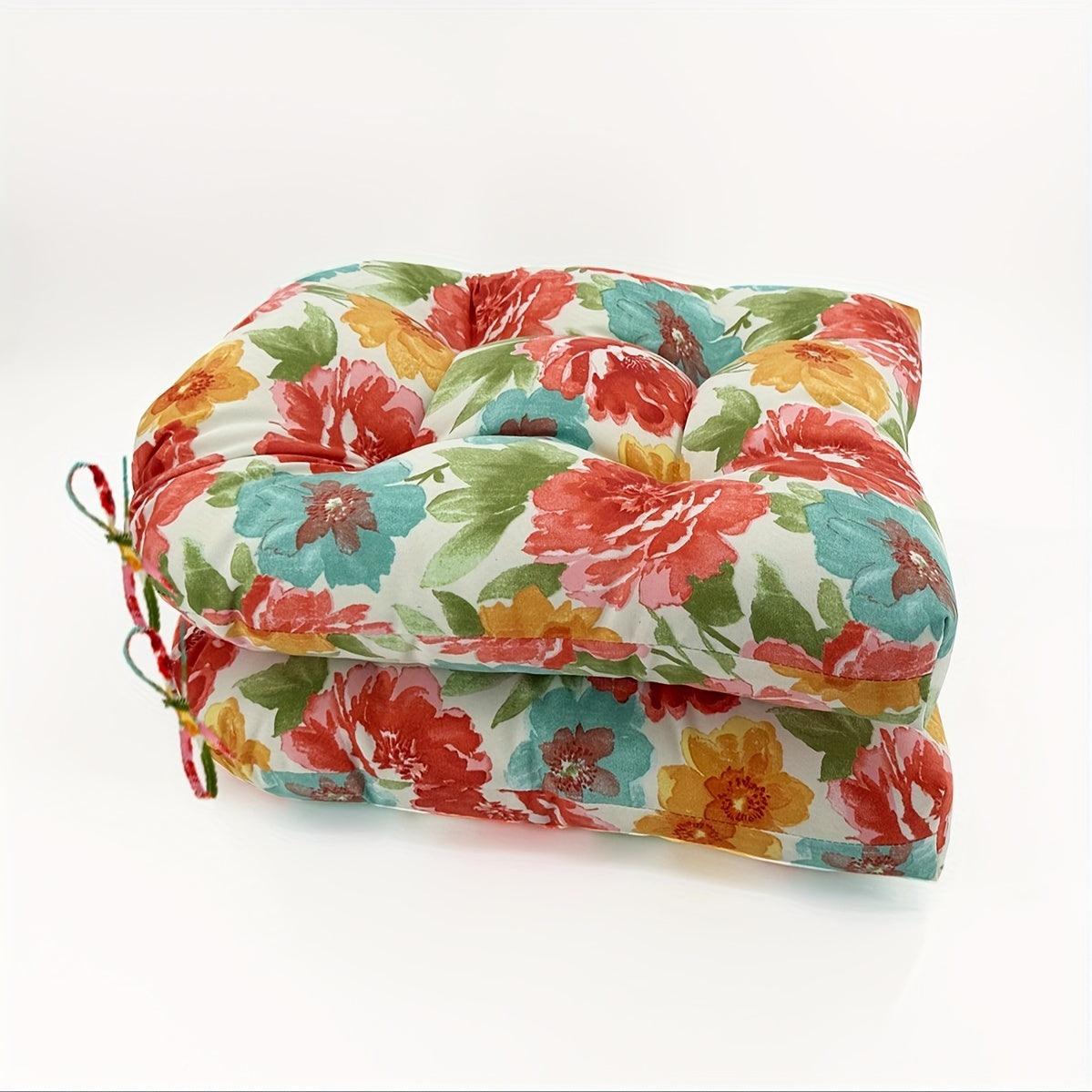Coussin de chaise 48x48x9 cm tissu Oxford, lot de 2, 9 coloris