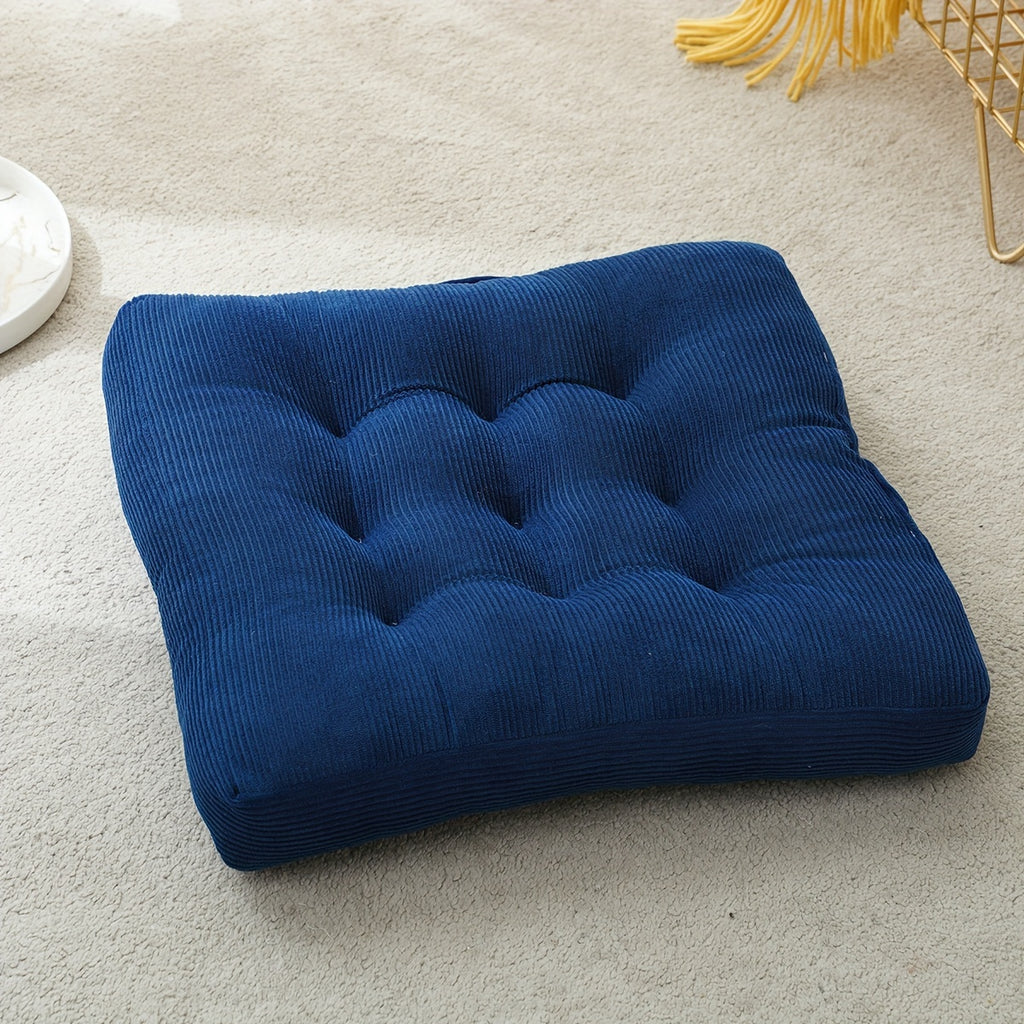 Coussin de chaise 55x55 en velours côtelé, épais de 9 cm