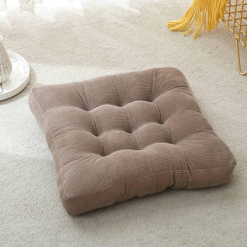 Coussin de chaise 55x55 en velours côtelé, épais de 9 cm