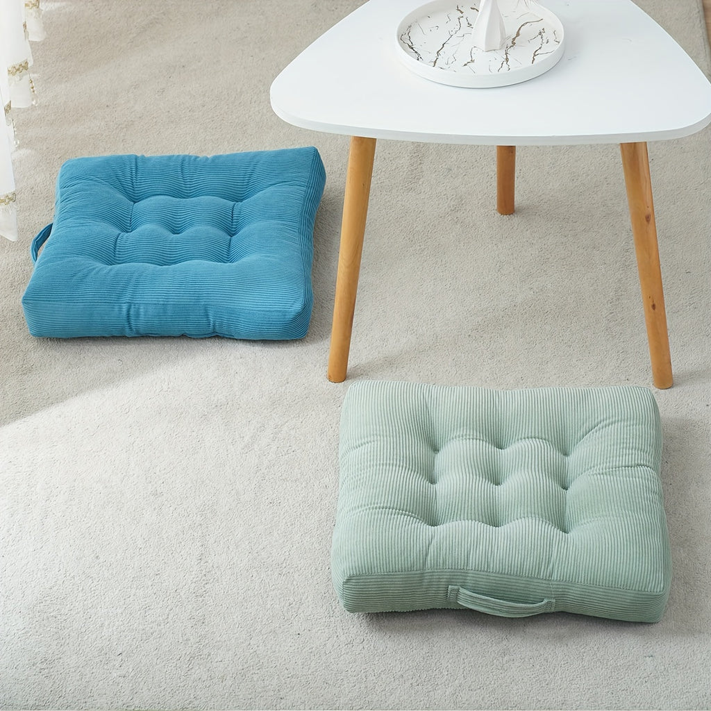 Coussin de chaise 55x55 en velours côtelé, épais de 9 cm