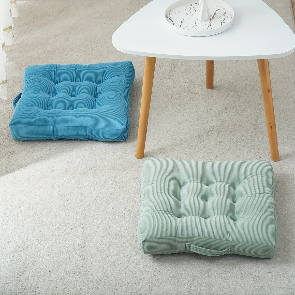 Coussin de chaise 55x55 en velours côtelé, épais de 9 cm