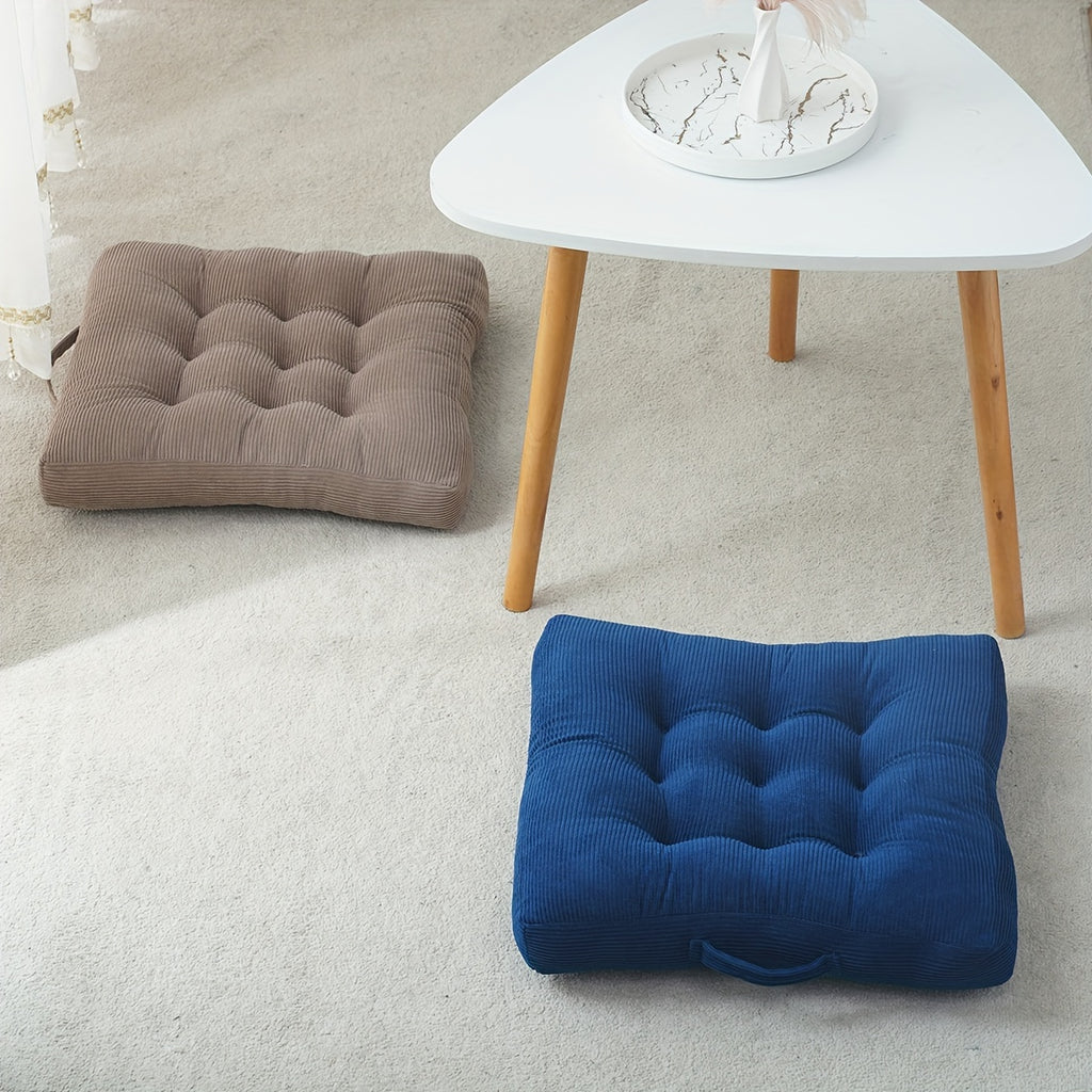 Coussin de chaise 55x55 en velours côtelé, épais de 9 cm