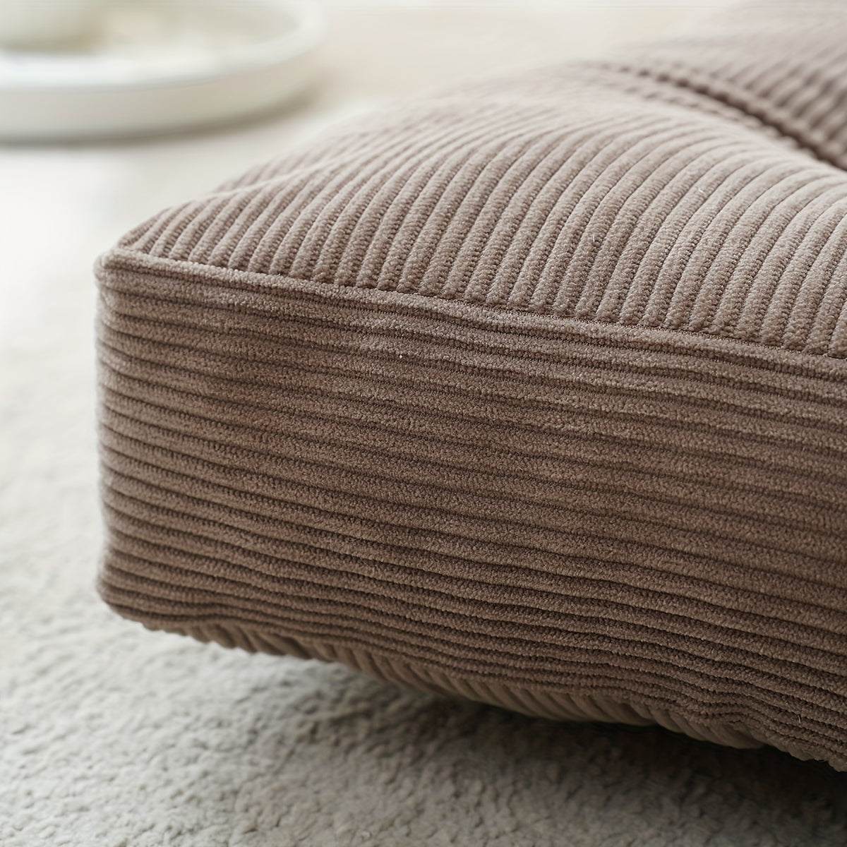 Coussin de chaise 55x55 en velours côtelé, épais de 9 cm
