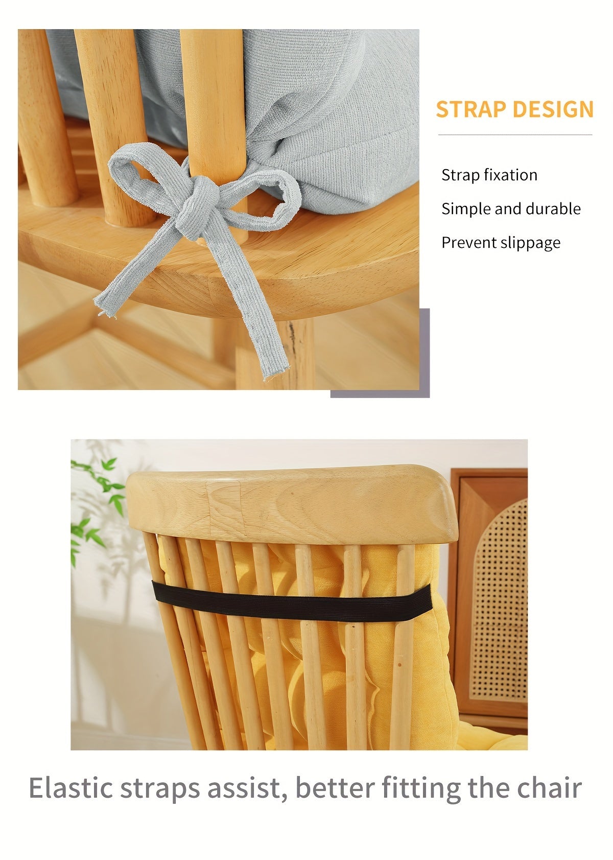 Coussin de chaise assise et dossier en chenille, 6 coloris