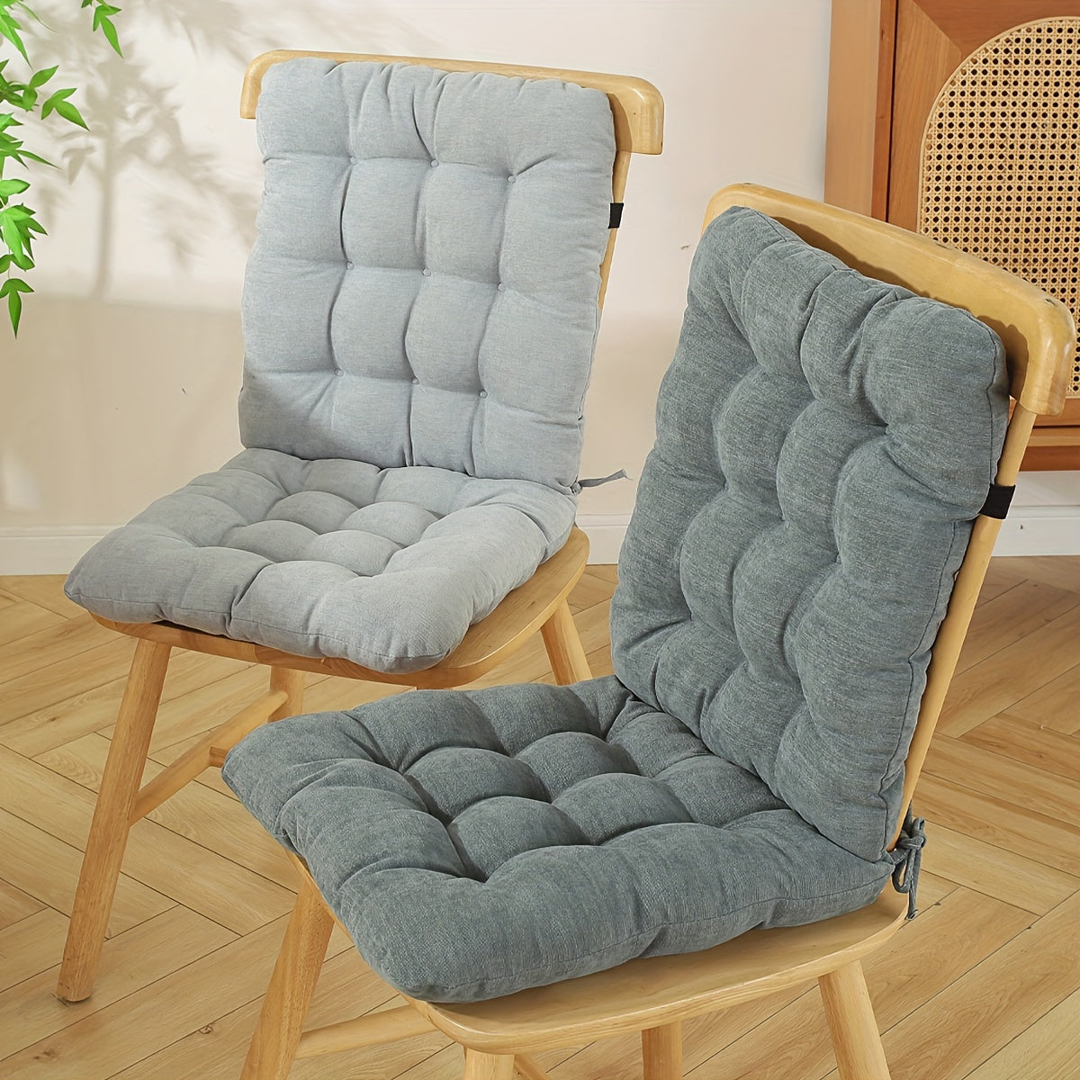 Coussin de chaise assise et dossier en chenille, 6 coloris