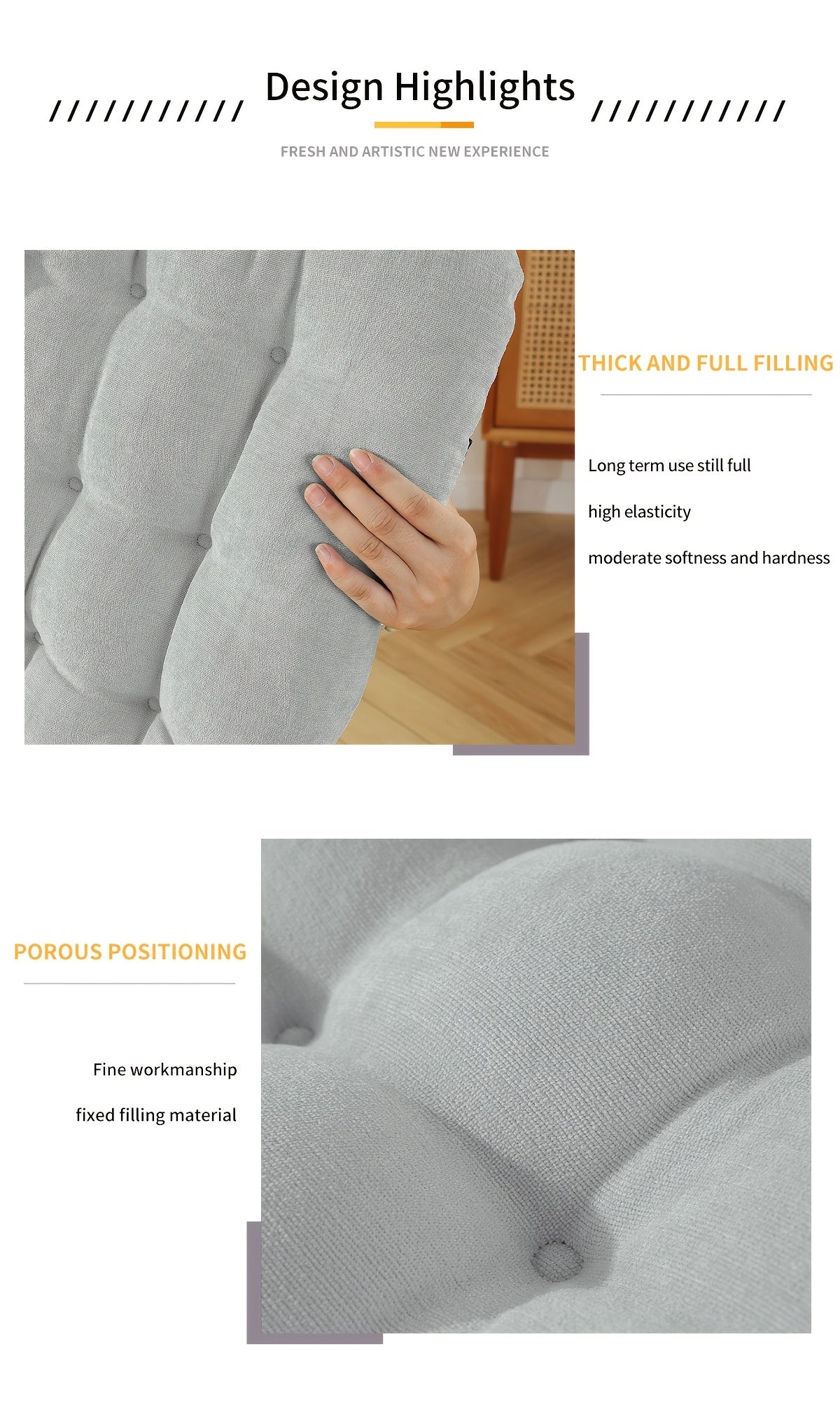 Coussin de chaise assise et dossier en chenille, 6 coloris