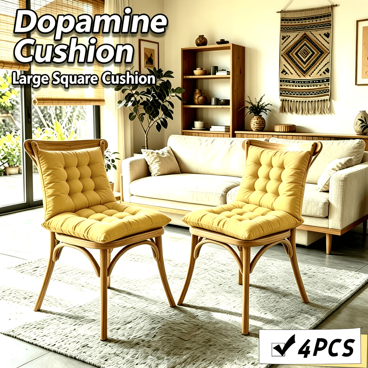 Coussin de chaise, quatre pièces pour deux sièges complets — vue 11