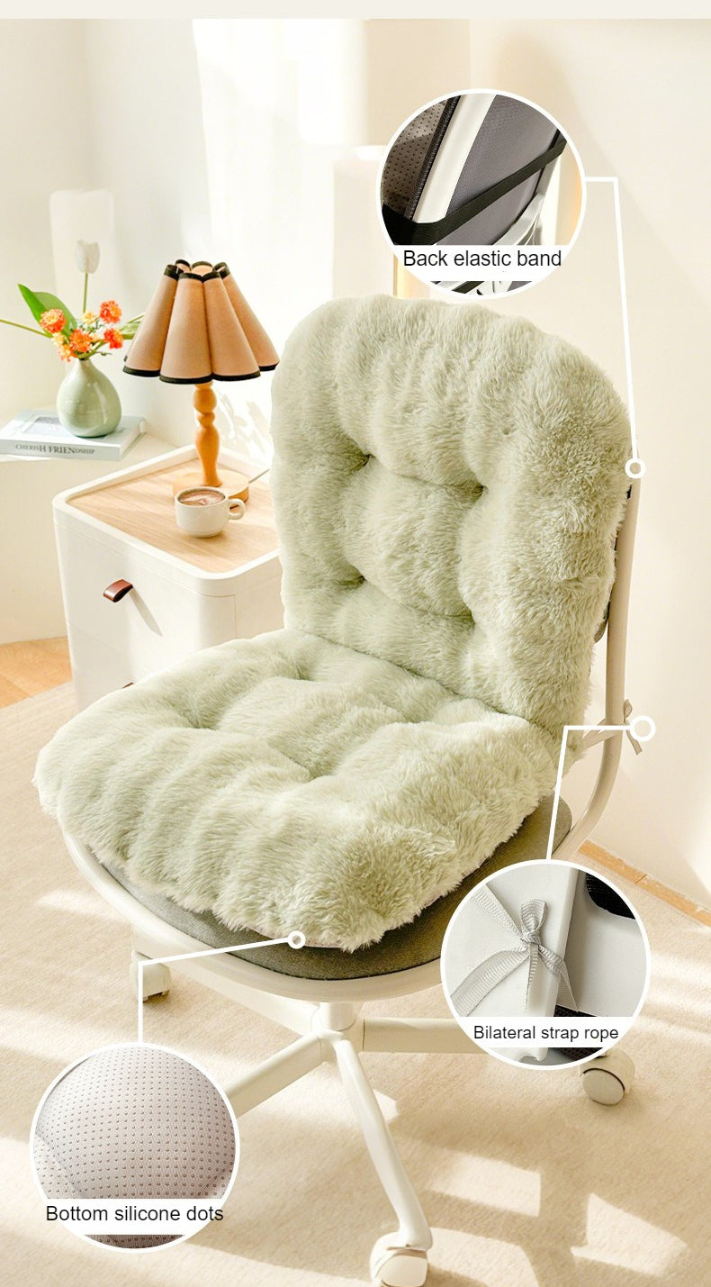 Coussin de chaise avec dossier en fausse fourrure, 10 cm épais