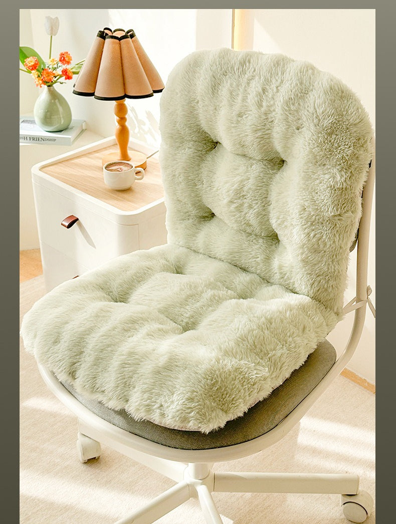 Coussin de chaise avec dossier en fausse fourrure, 10 cm épais
