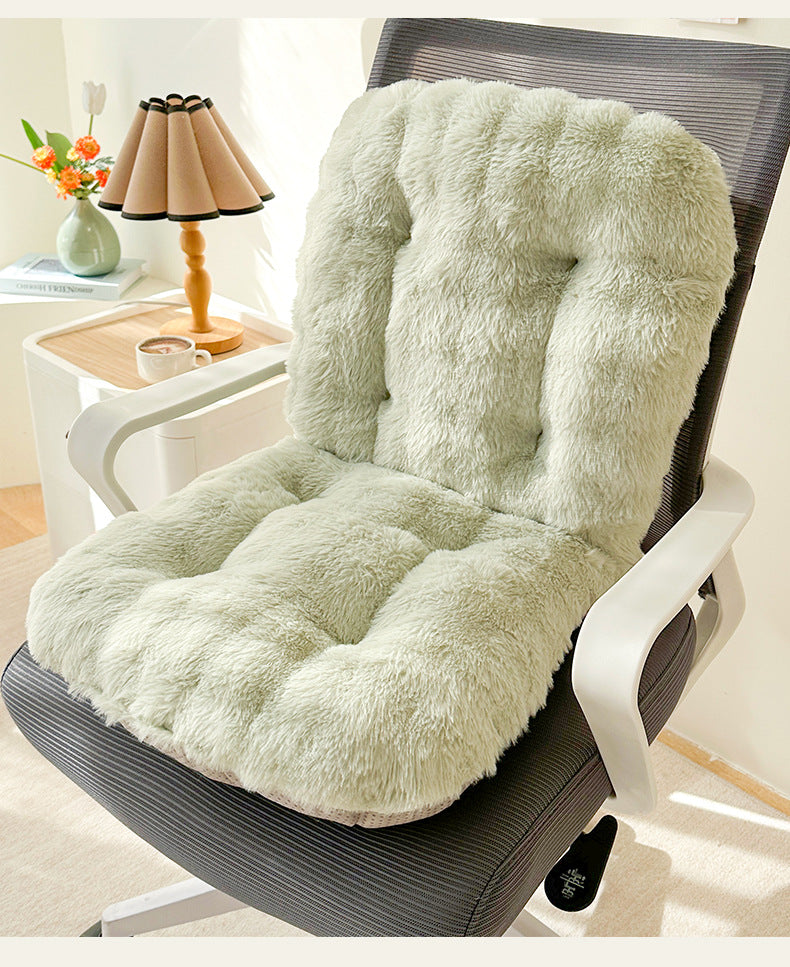 Coussin de chaise avec dossier en fausse fourrure, 10 cm épais