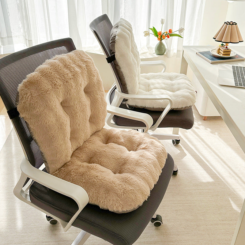 Coussin de chaise avec dossier en fausse fourrure, 10 cm épais