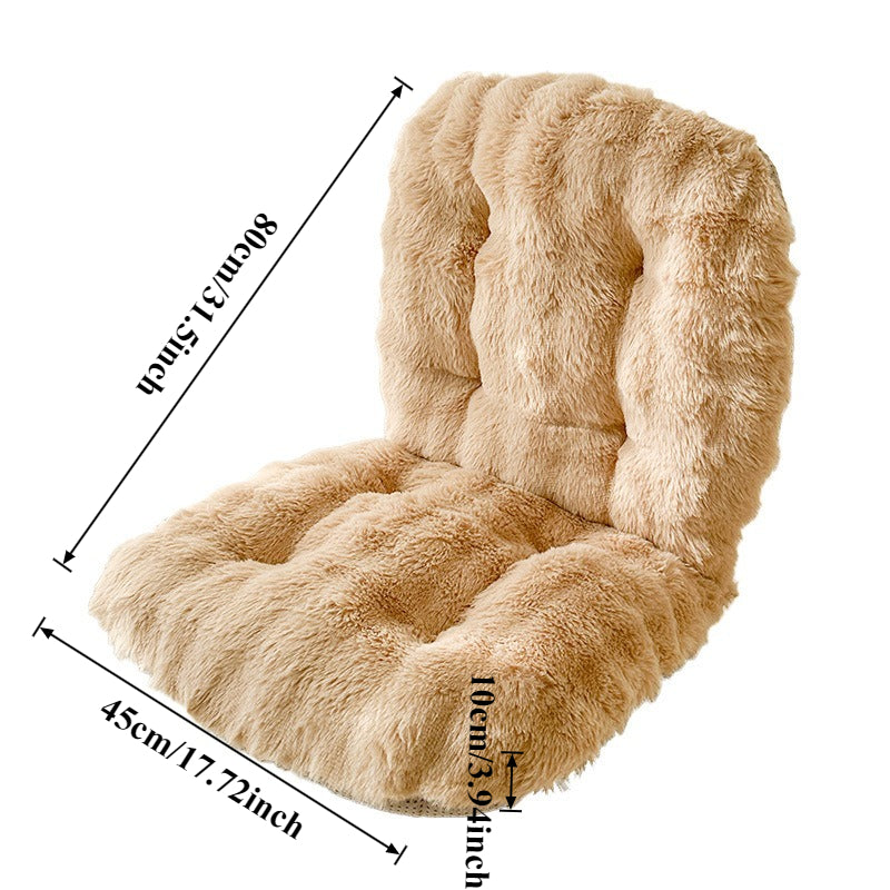 Coussin de chaise avec dossier en fausse fourrure, 10 cm épais