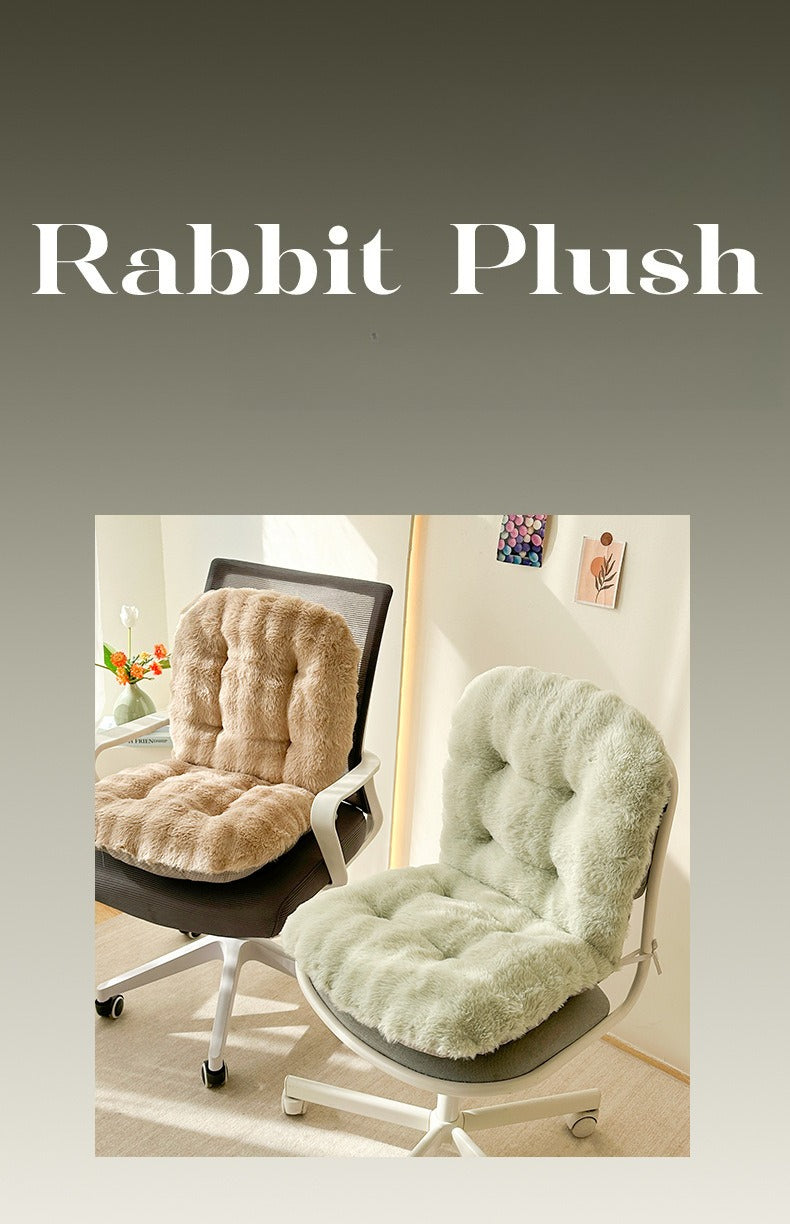 Coussin de chaise avec dossier en fausse fourrure, 10 cm épais