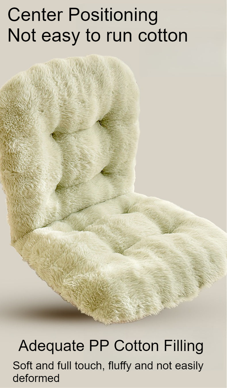 Coussin de chaise avec dossier en fausse fourrure, 10 cm épais