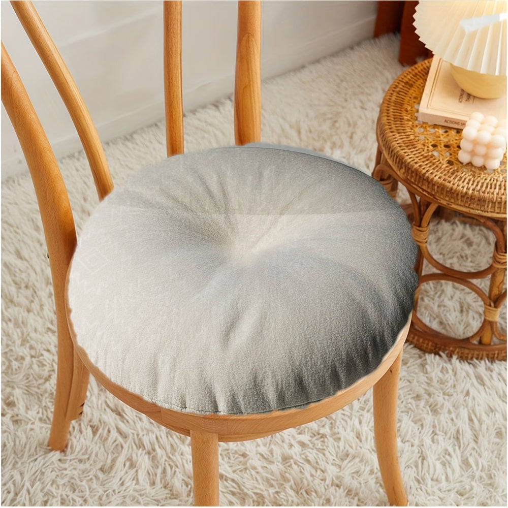 Coussin de chaise rond blanc à motif géométrique, 40 cm