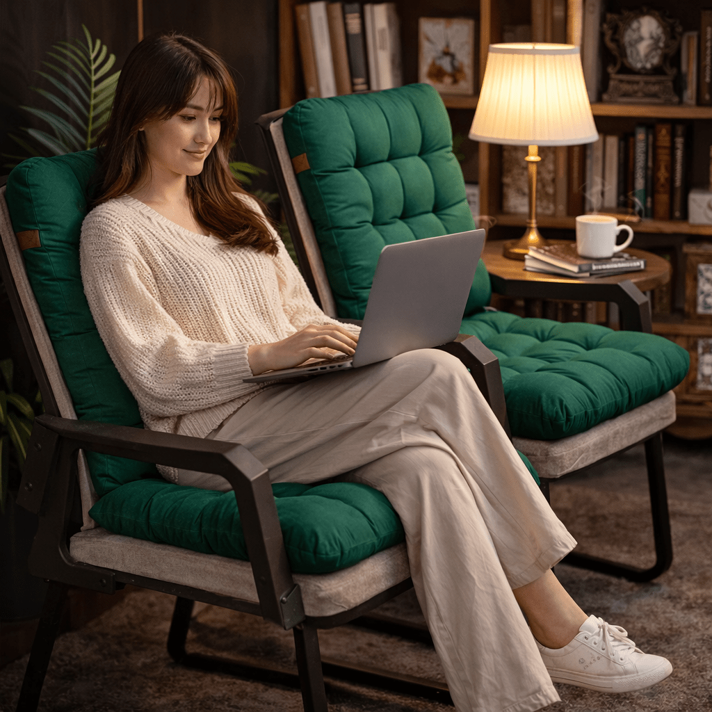 Coussin de chaise de bureau assise et dossier, lot de 2
