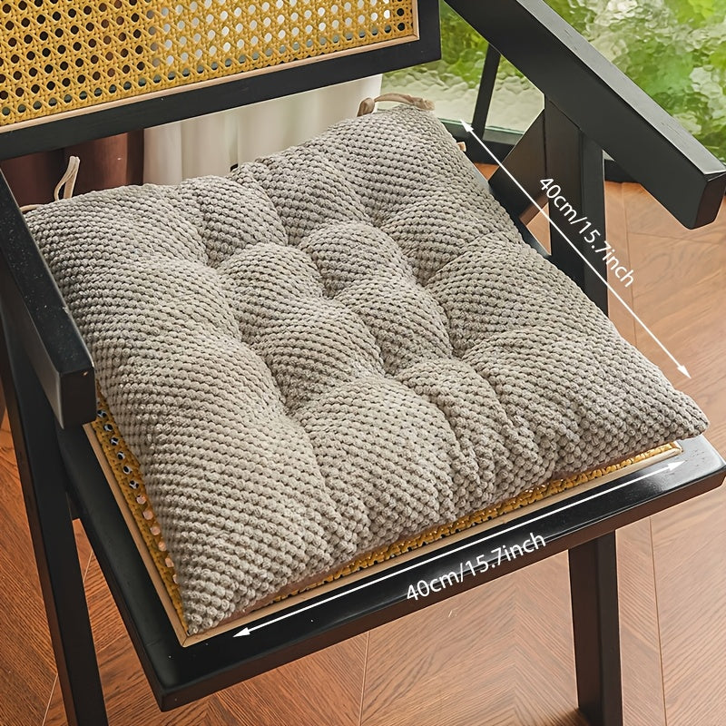 Coussin de Chaise en Velours Côtelé - Gris / 1 pièce (40*40 cm)