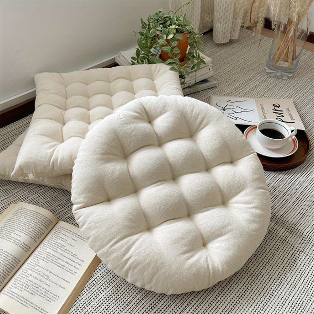 Coussin de chaise capitonné écru, au choix rond ou carré