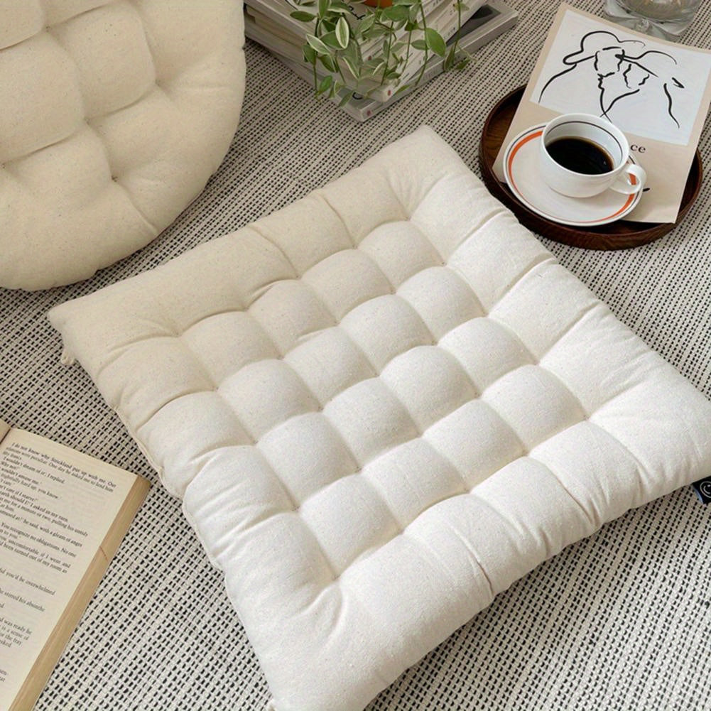 Coussin de chaise capitonné écru, au choix rond ou carré