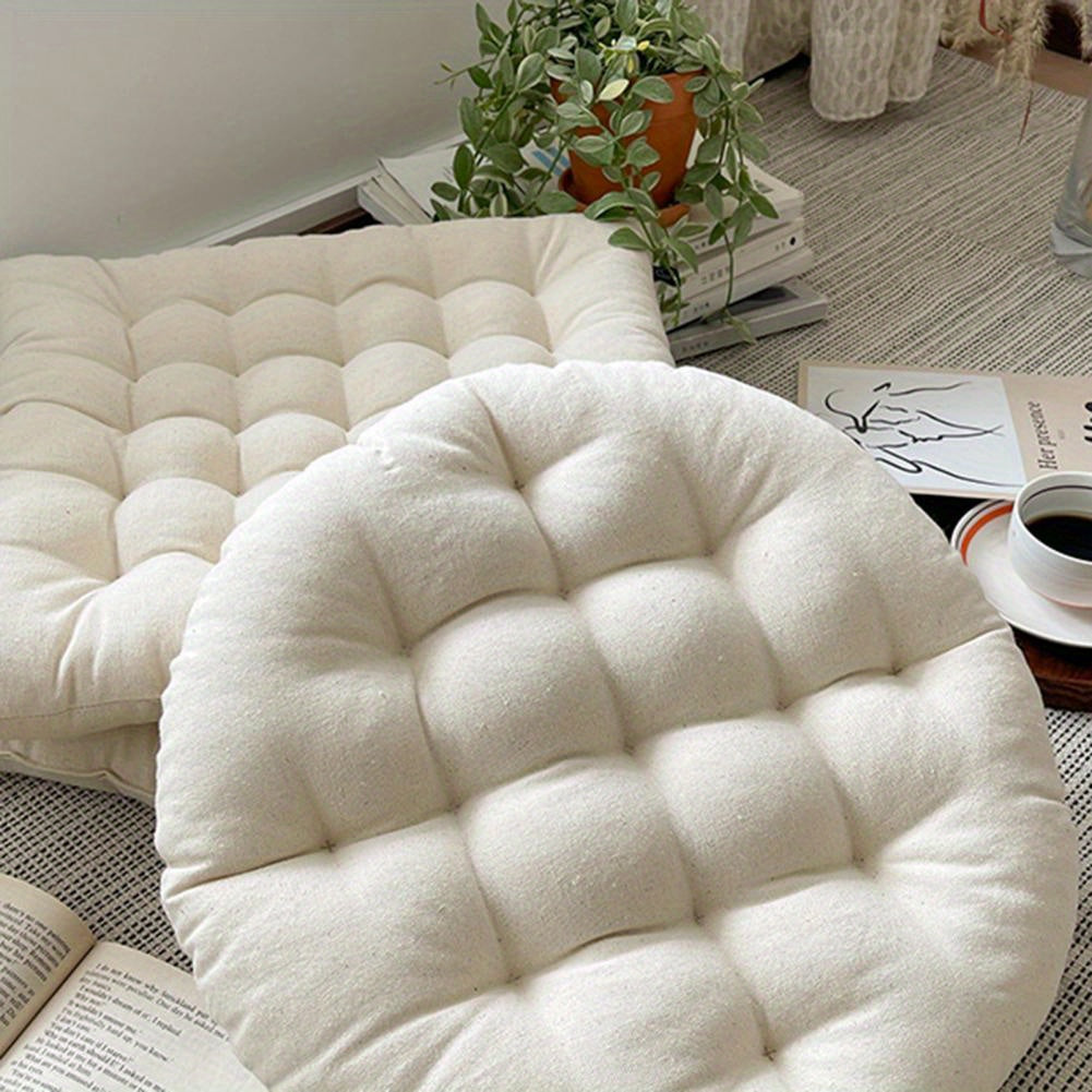 Coussin de chaise capitonné écru, au choix rond ou carré