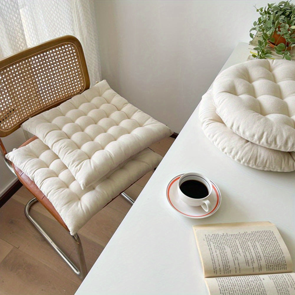 Coussin de chaise capitonné écru, au choix rond ou carré