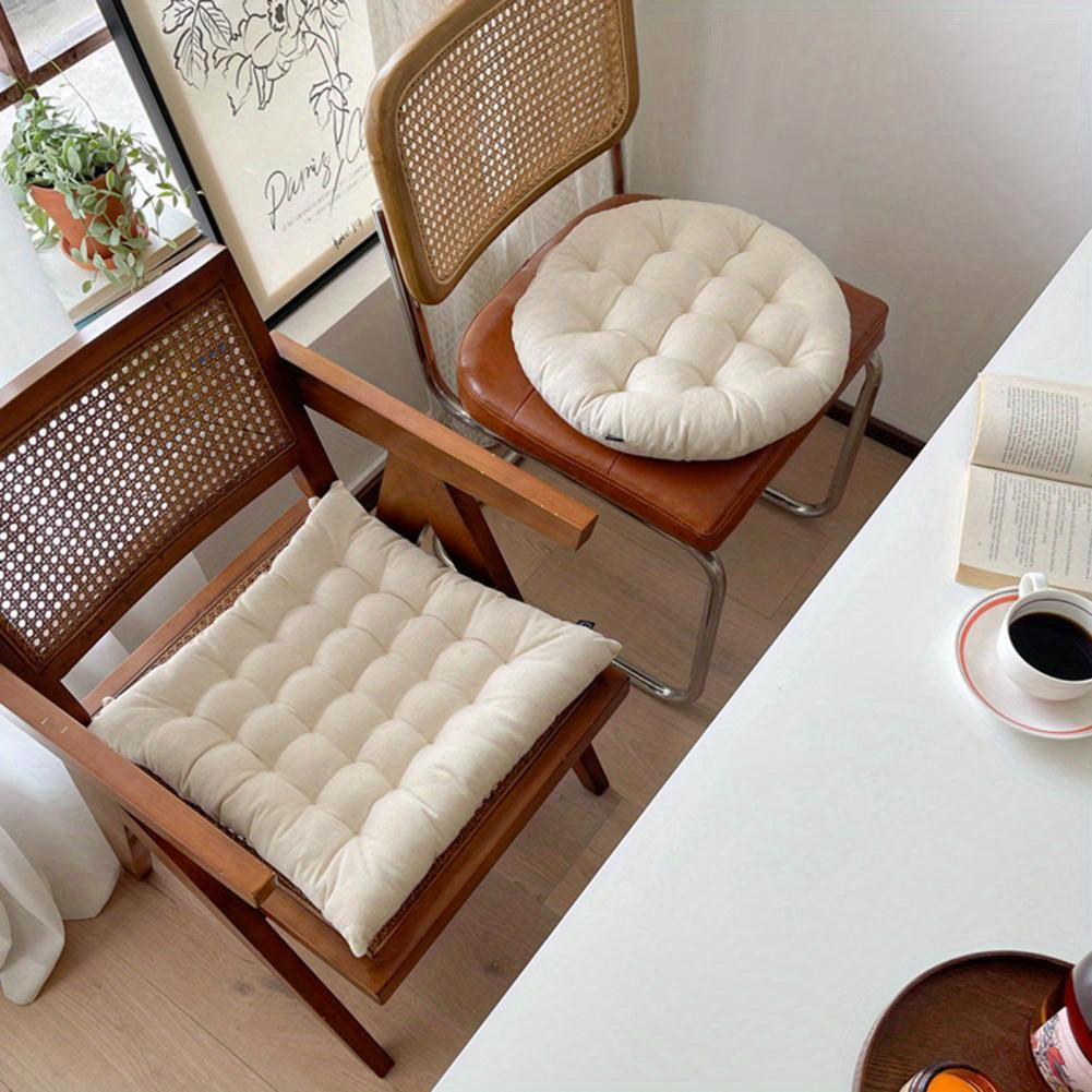 Coussin de chaise capitonné écru, au choix rond ou carré