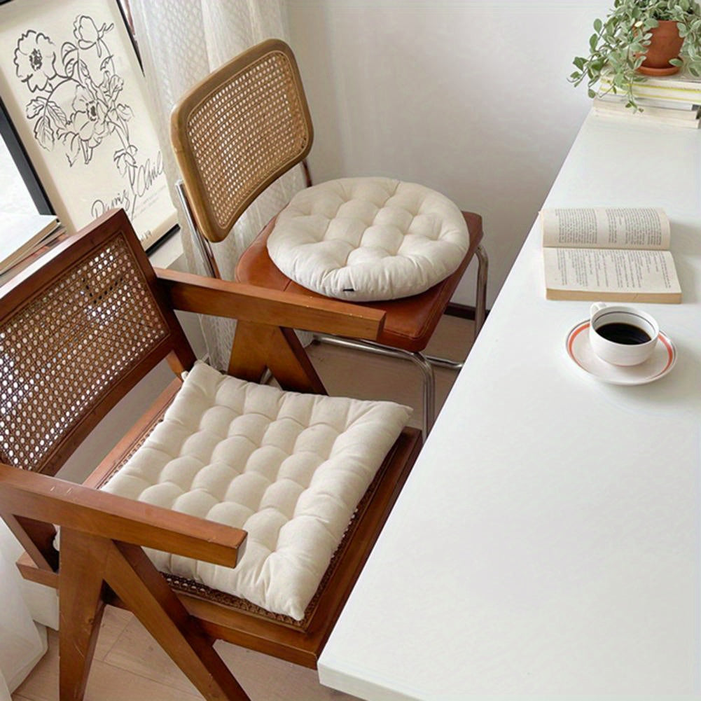 Coussin de chaise capitonné écru, au choix rond ou carré