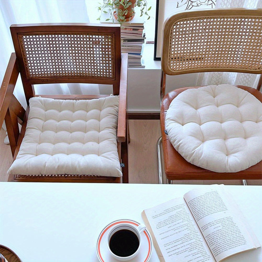 Coussin de chaise capitonné écru, au choix rond ou carré
