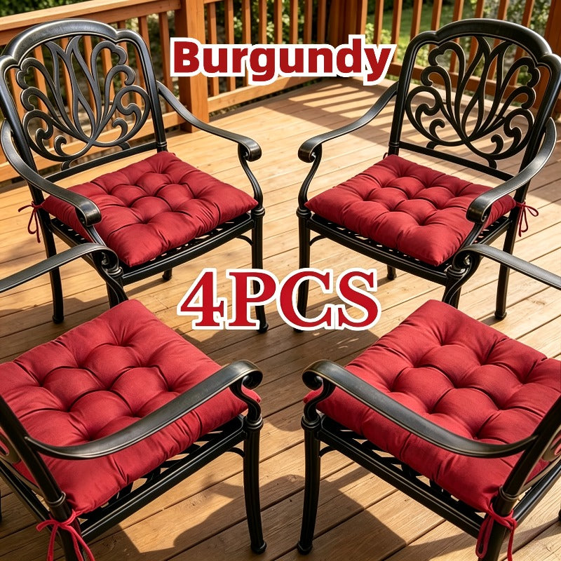Coussin de chaise carré 39x39 cm en chanvre, lot de 4 pièces
