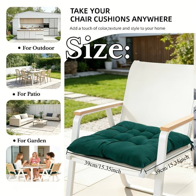Coussin de chaise carré 39x39 cm en chanvre, lot de 4 pièces