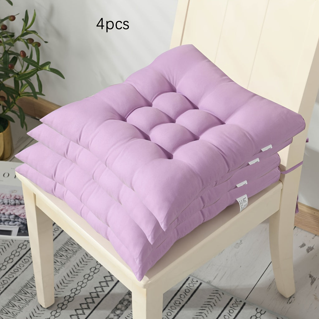 Coussin de chaise carré 40x40 cm coloré, lot de 4 pièces