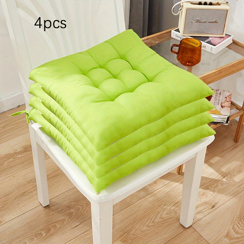 Coussin de chaise carré 40x40 cm coloré, lot de 4 pièces