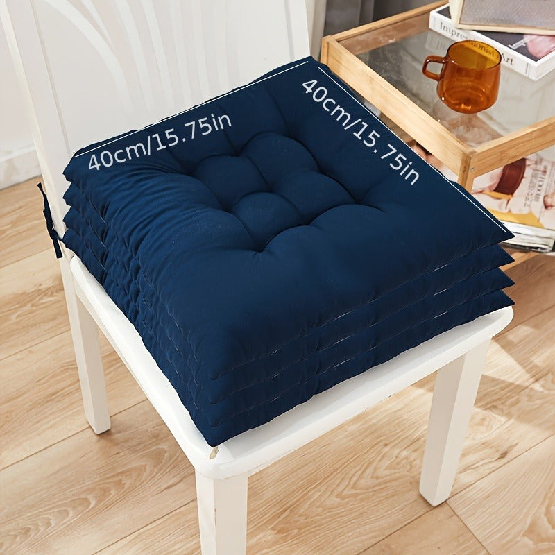 Coussin de chaise carré 40x40 cm coloré, lot de 4 pièces