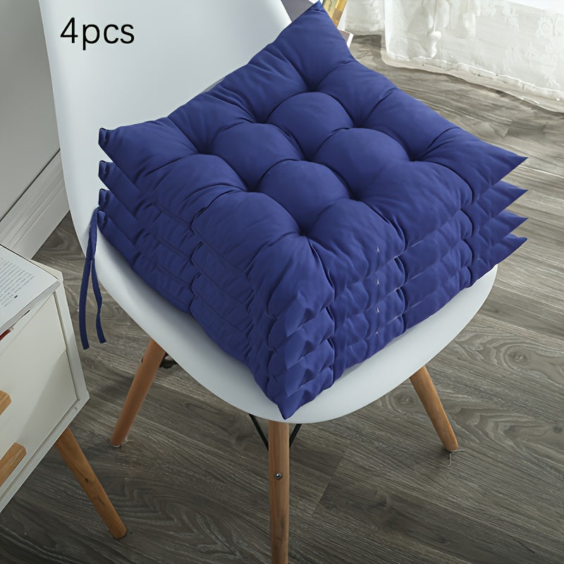 Coussin de chaise carré 40x40 cm coloré, lot de 4 pièces