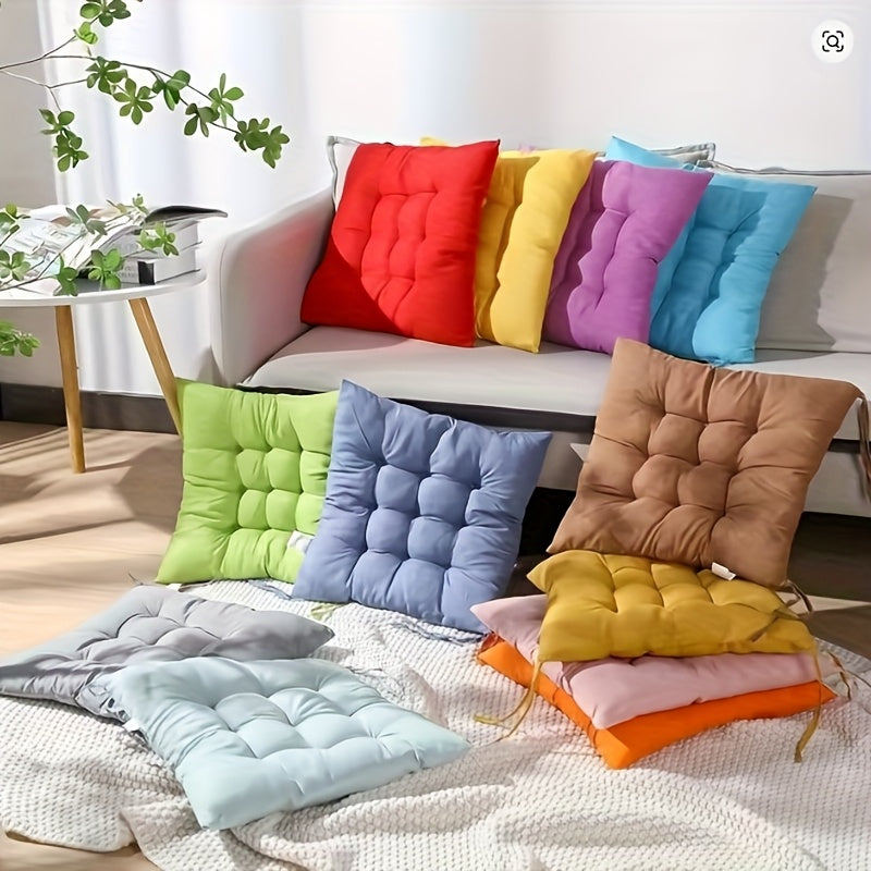 Coussin de chaise carré 40x40 cm coloré, lot de 4 pièces