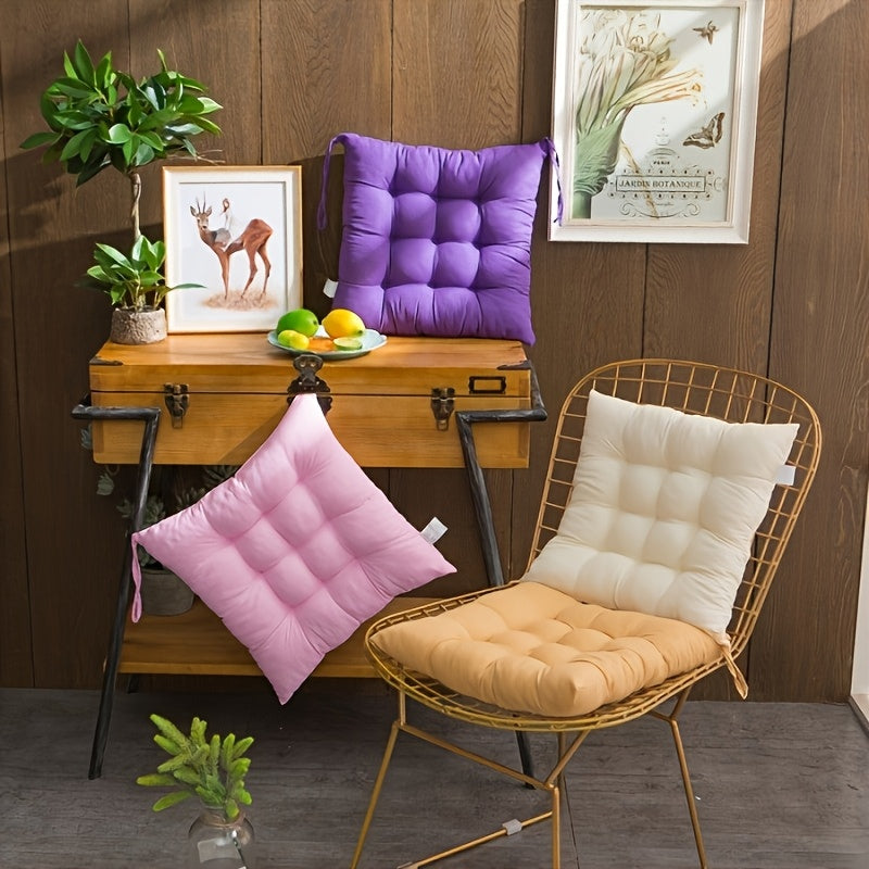 Coussin de chaise carré 40x40 cm coloré, lot de 4 pièces