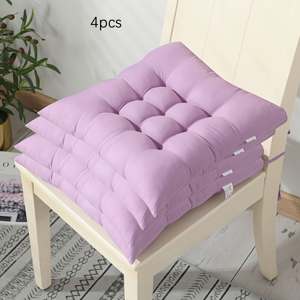 Coussin de chaise carré 40x40 cm coloré, lot de 4 pièces