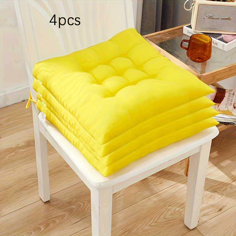 Coussin de chaise carré 40x40 cm coloré, lot de 4 pièces